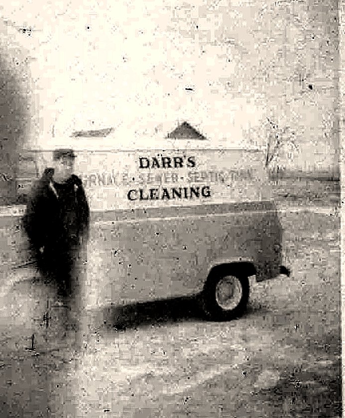 An early Darr’s truck lettered furnace, sewer and septic tank cleaning